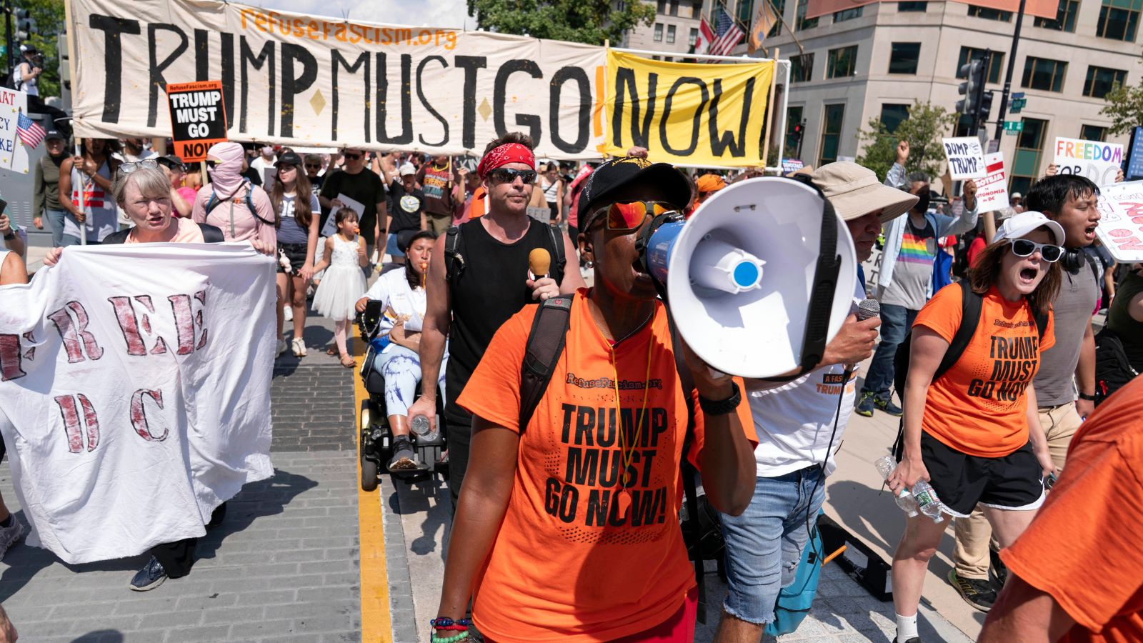 Washington DC residents protest against Trump’s troop deployment to the city | World News