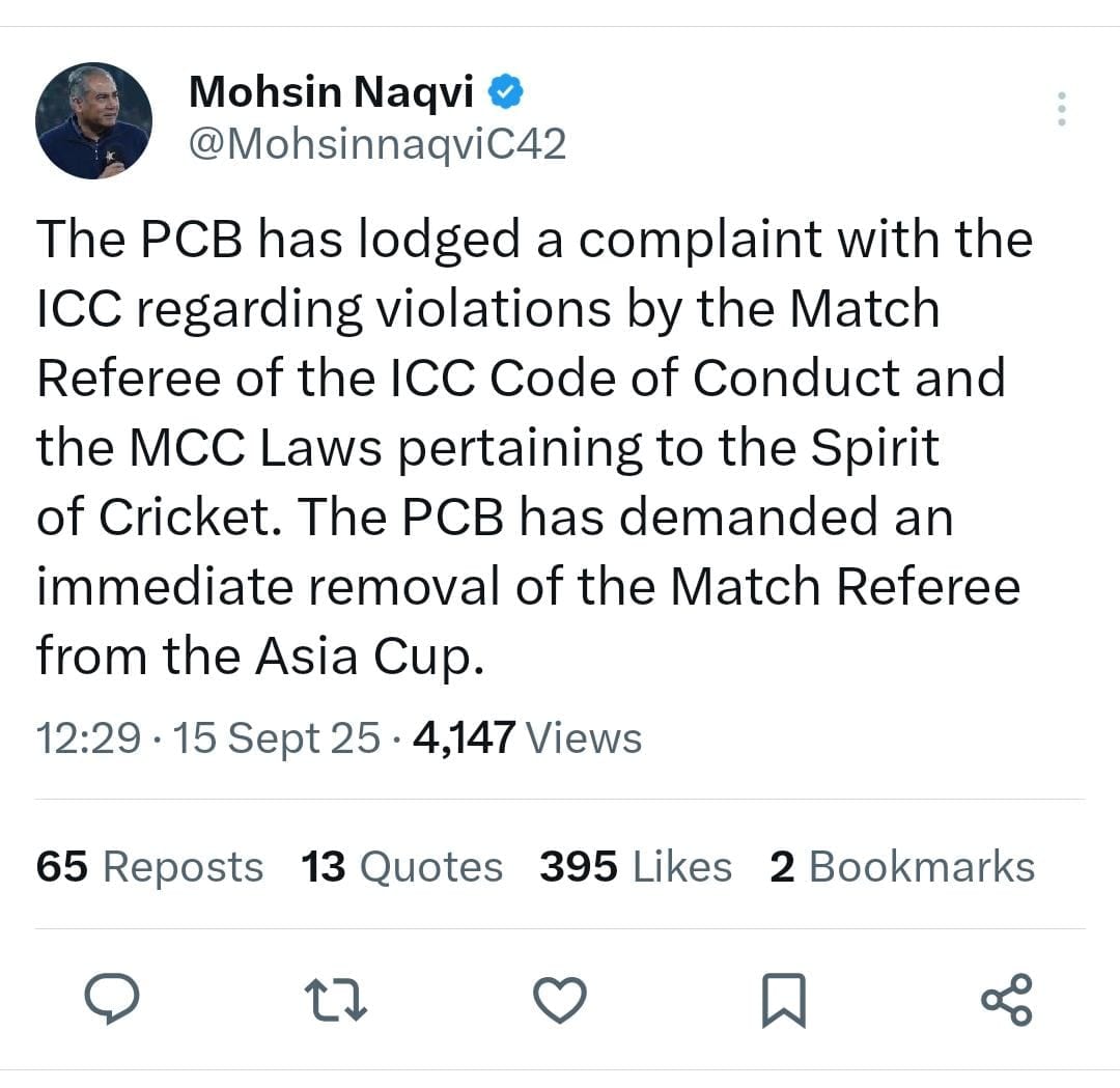 Mohsnin Naqvi's deleted post