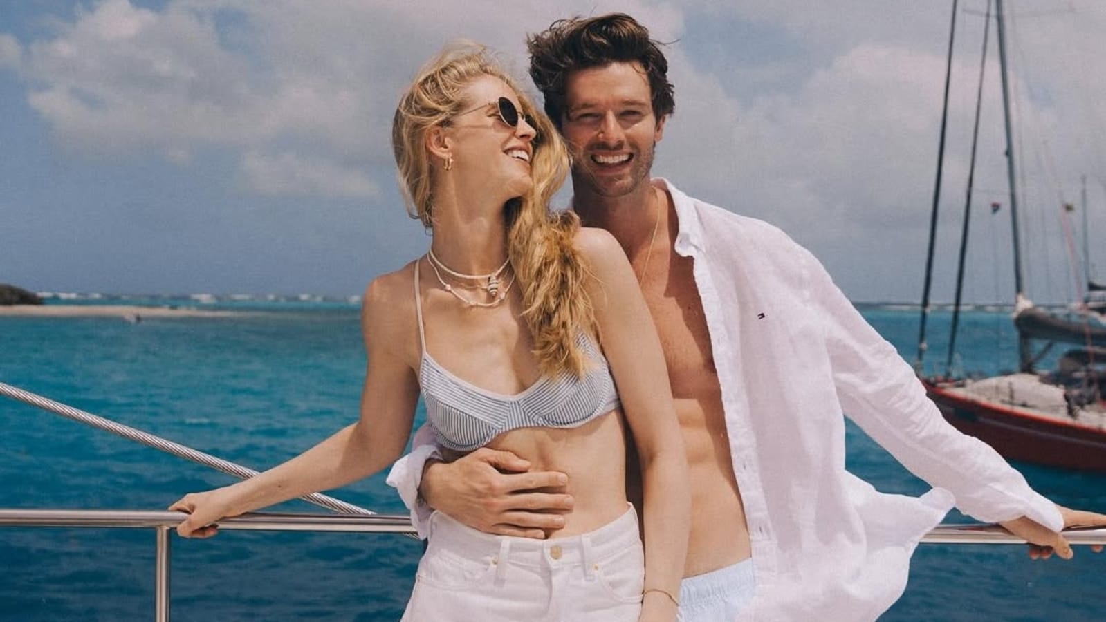White Lotus star Patrick Schwarzenegger and Abby Champion tie the knot after decade-long romance