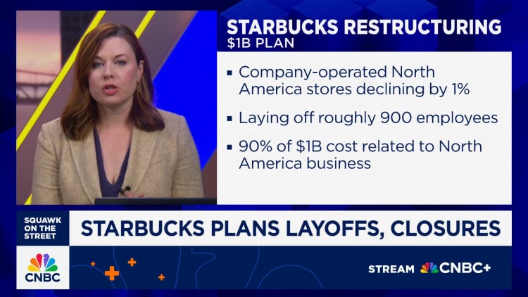 Starbucks announces $1B restructuring plan, layoffs and store closures