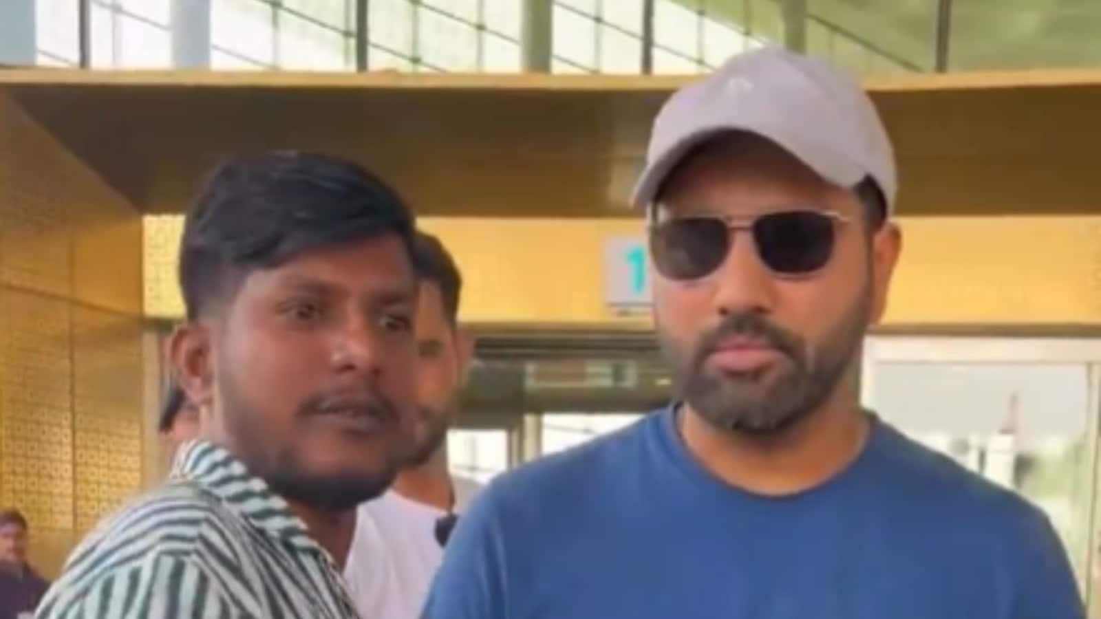 Rohit Sharma somehow maintains his composure as fans get awkwardly close to him before leaving for Delhi – Watch