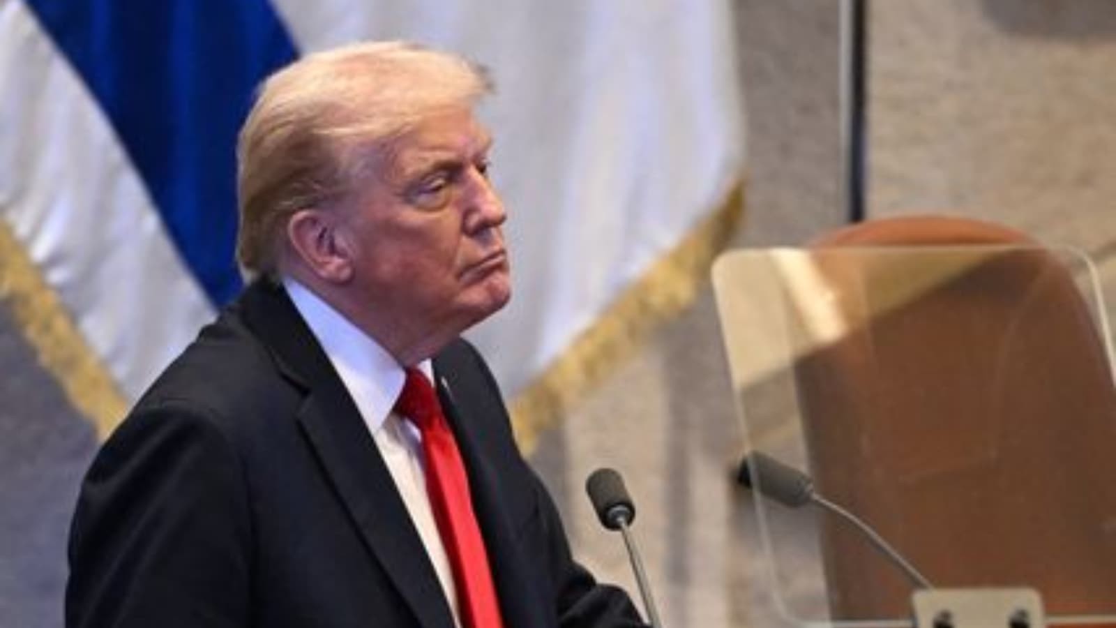 Watch: Donald Trump’s address to Israel’s Knesset interrupted by MPs | World News