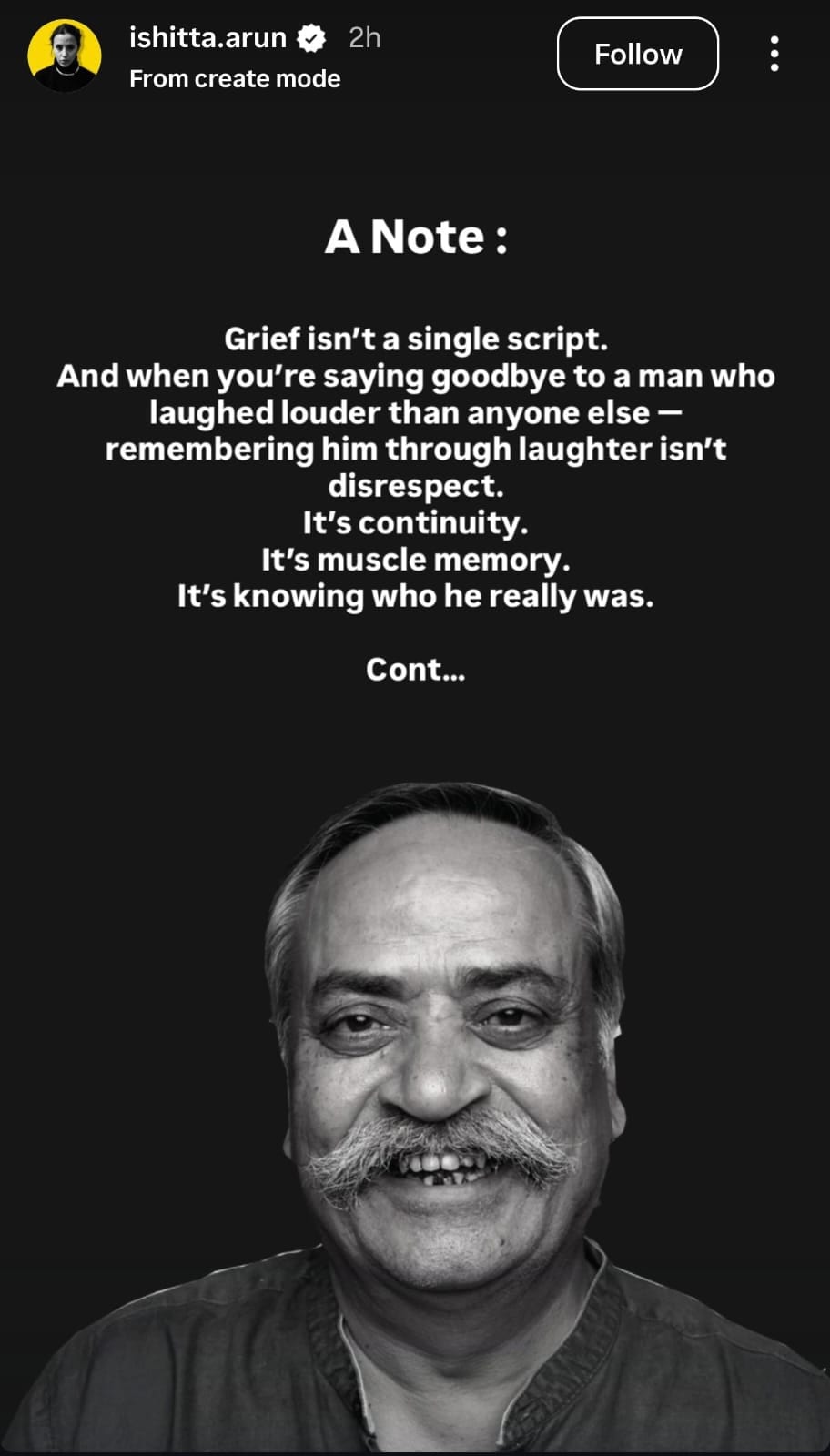 Ishitta Arun's insta story