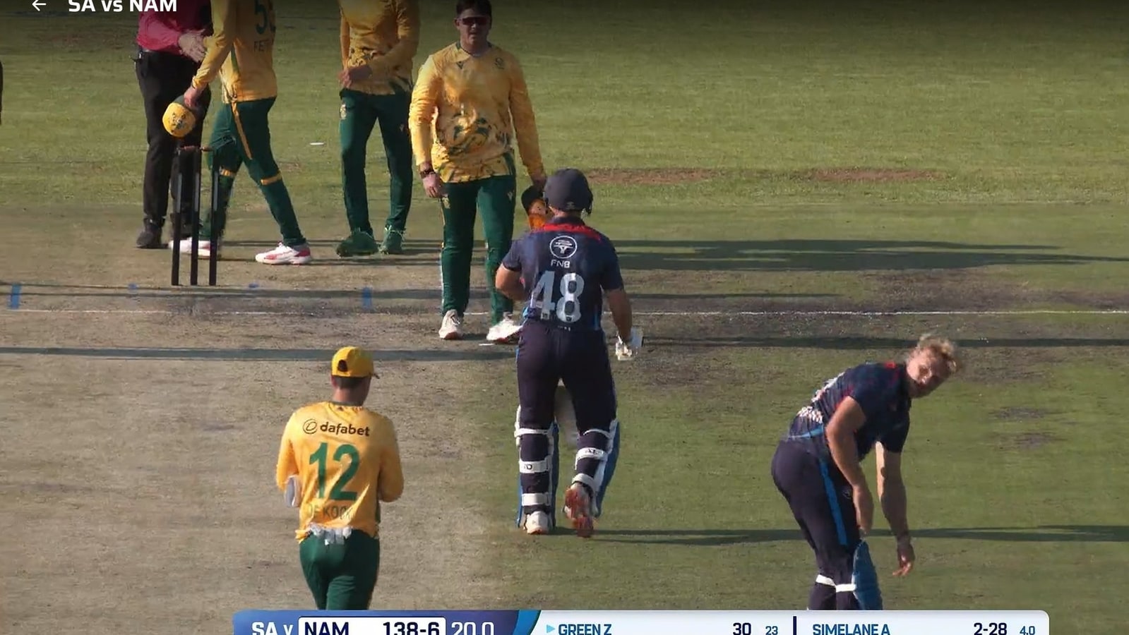 Zane Green’s late hitting gives Namibia shock win over South Africa in a T20I