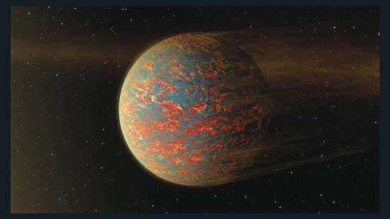 55 Cancri e is so hot (temperatures are at about 2400 degrees Celsius) that its surface is believed to be a lava ocean. 55 Cancri e is so hot (temperatures are at about 2400 degrees Celsius) that its surface is believed to be a lava ocean.