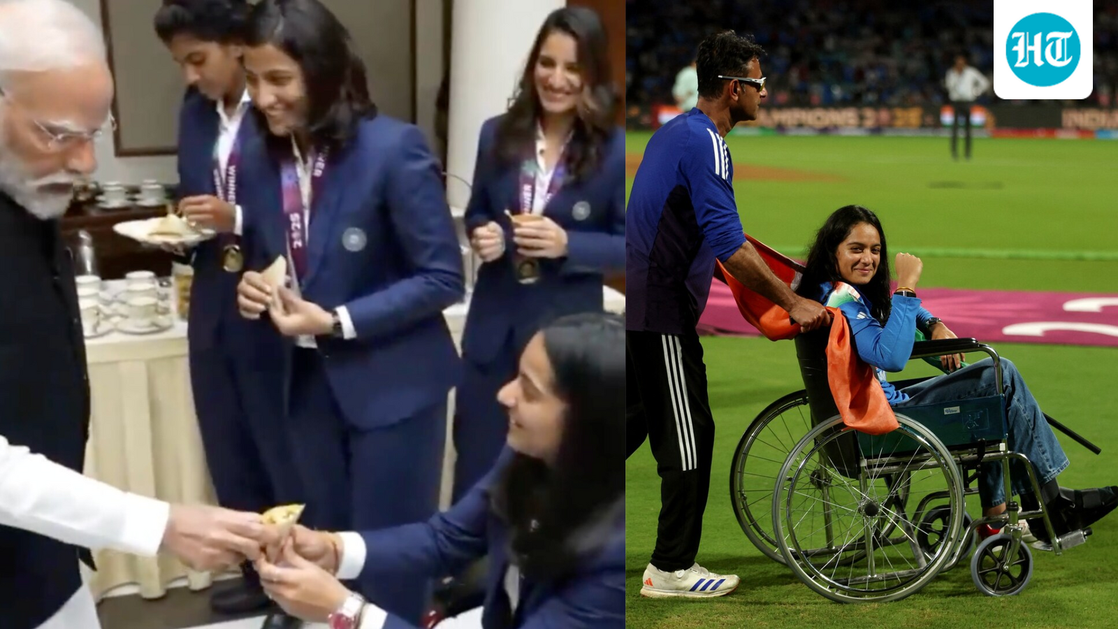 Prime Minister Modi makes heartfelt gesture to India’s injured World Cup star Pratika Rawal during champions’ dinner