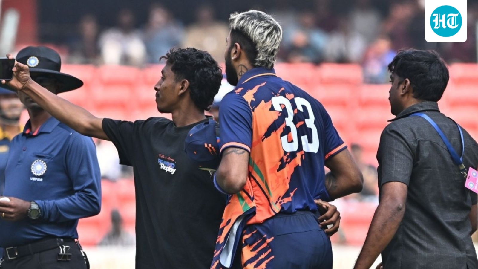 Hardik Pandya’s return draws big attention, fan invades the pitch, clicks selfie with Baroda star in SMAT 2025