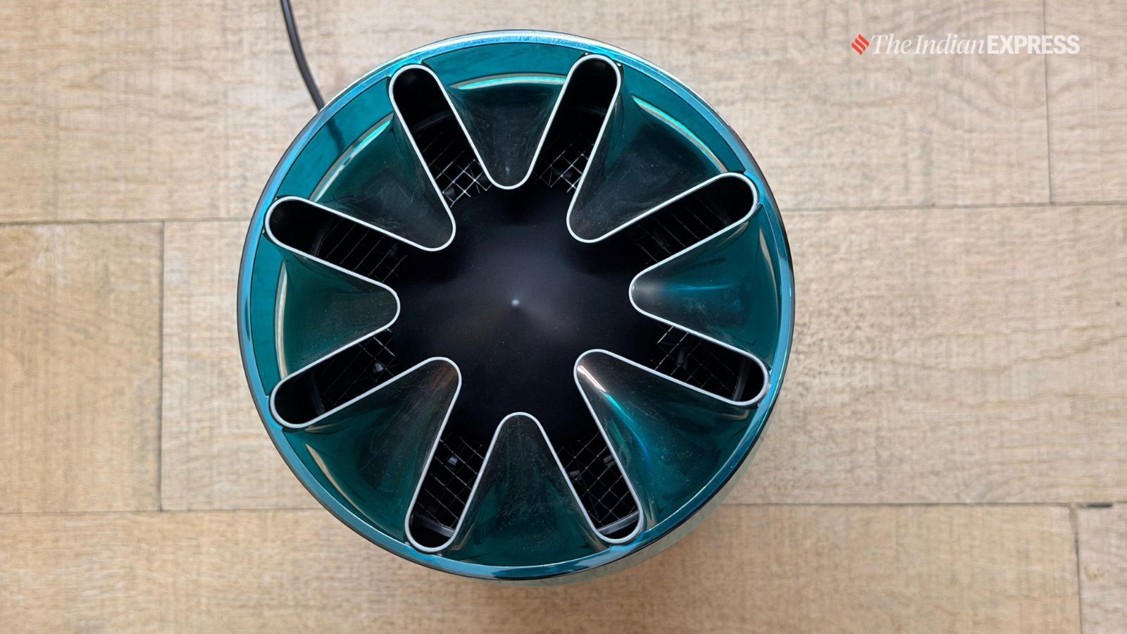 The device uses a 360-degree Electrostatic Filter that sucks in air from all sides. The charged filter media, the company claims, “captures 99.97% of particles as small as 0.3 microns.(Image: The Indian Express/ Nandagopal Rajan)