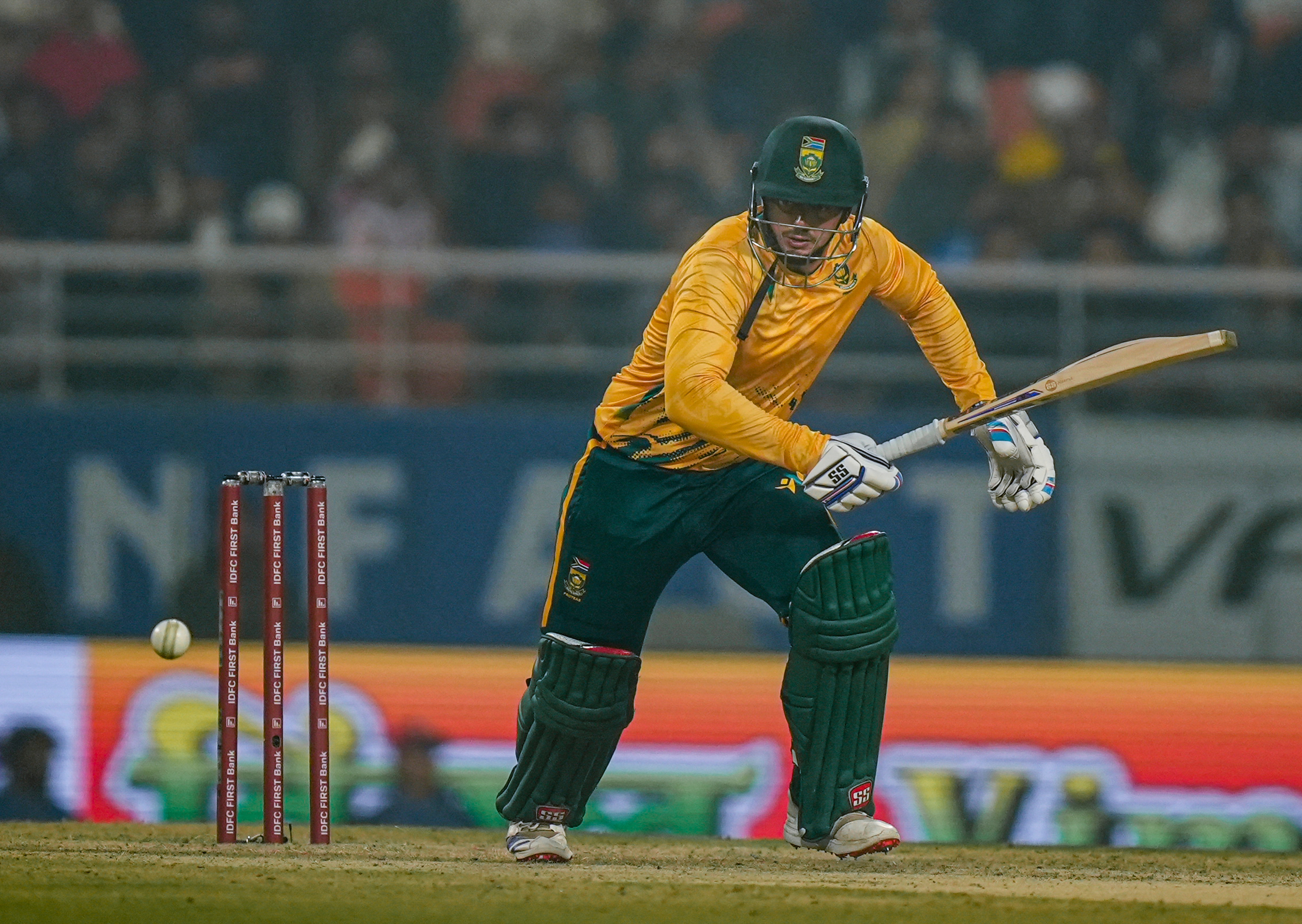 Quinton de Kock runs after playing a shot during the second T20I between India and South Africa(PTI) Quinton de Kock runs after playing a shot during the second T20I between India and South Africa(PTI)