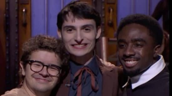 Finn Wolfhard’s Stranger Things co-stars crash SNL monologue